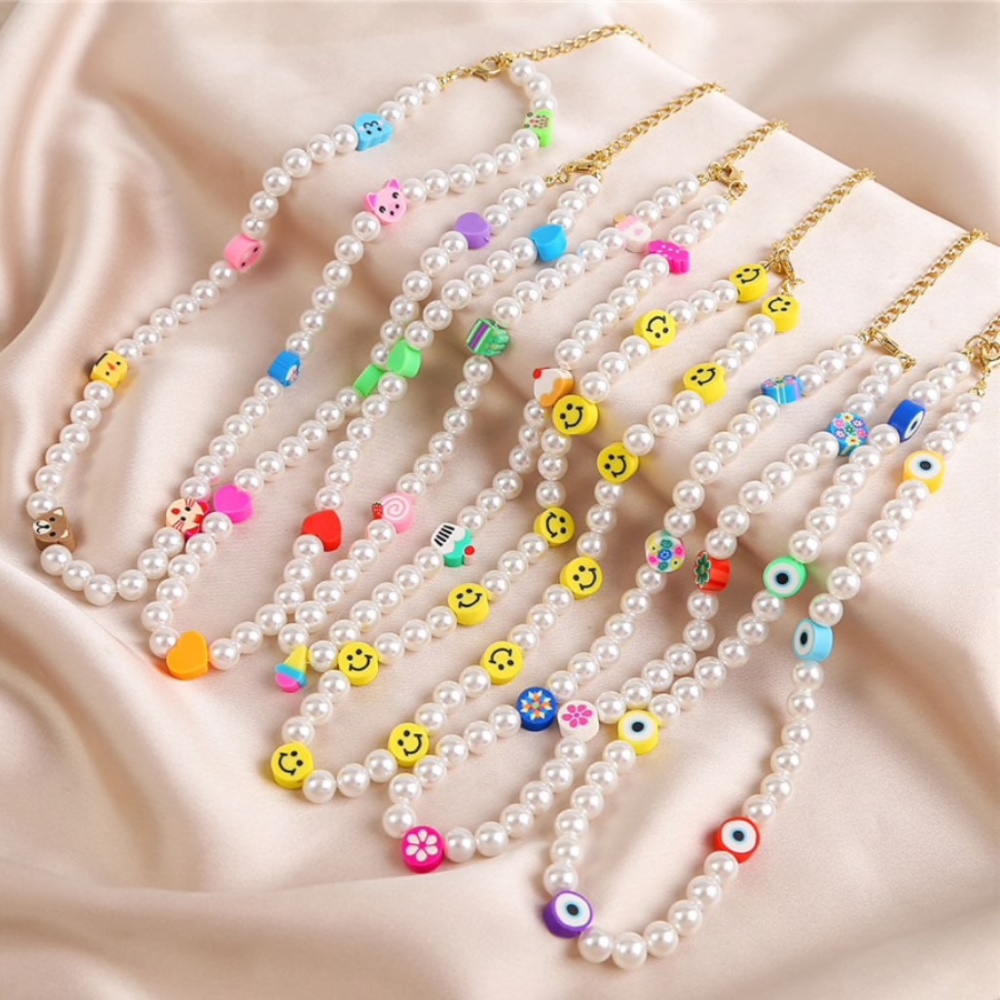 Zara summer pearl choker necklace colorful beaded